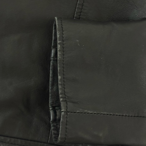 Women's Black Leather Moto Jacket - Picture 5 of 6